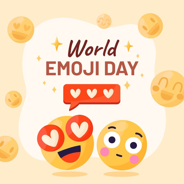 Dibujado a mano ilustración del día mundial del emoji