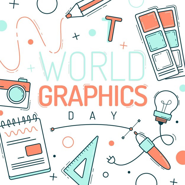 Dibujado a mano ilustración del día mundial de los gráficos