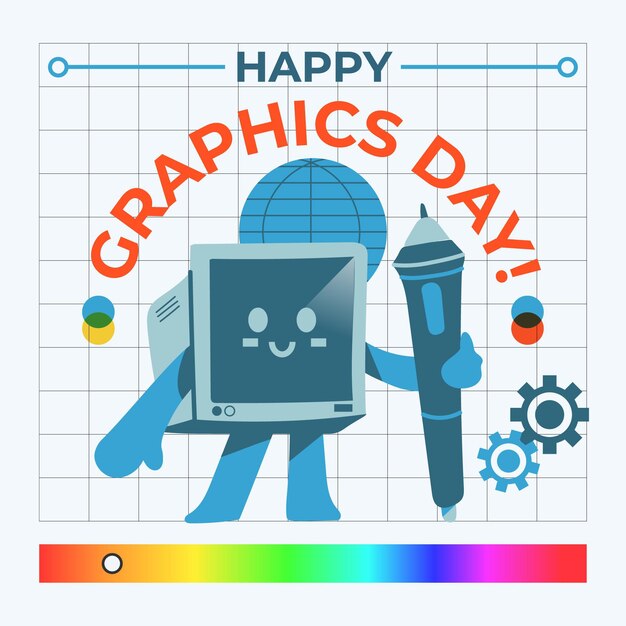 Vector gratuito dibujado a mano ilustración del día mundial de los gráficos