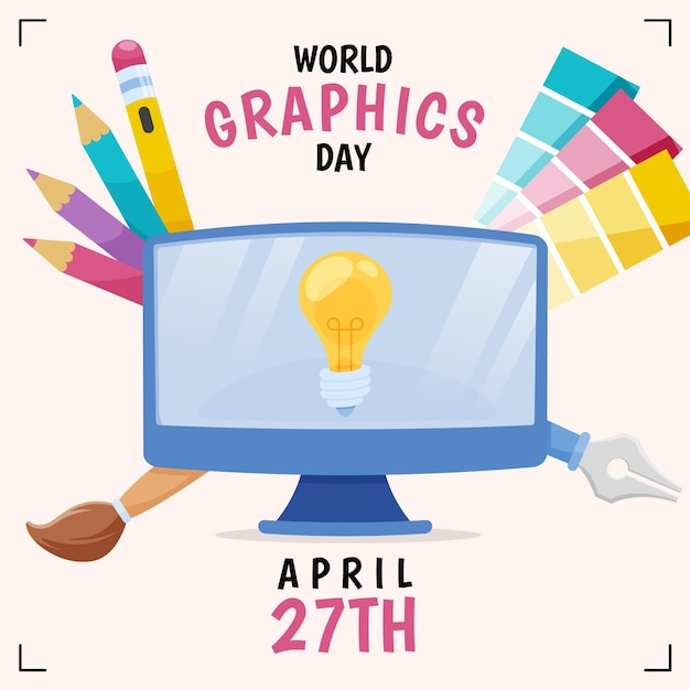 Dibujado a mano ilustración del día mundial de los gráficos