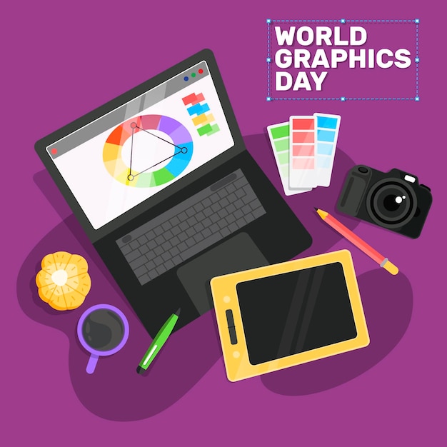 Dibujado a mano ilustración del día mundial de los gráficos