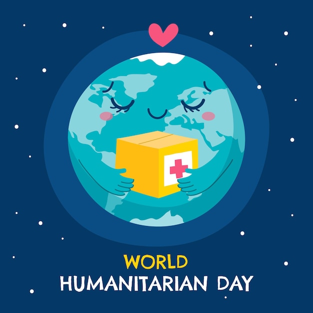 Vector gratuito dibujado a mano ilustración del día mundial humanitario