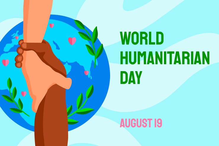 Vector gratuito dibujado a mano ilustración del día mundial humanitario