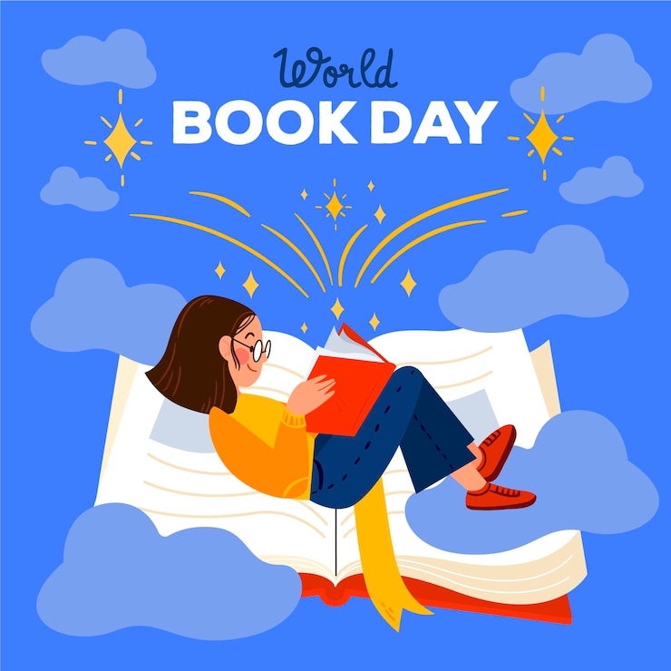 Vector gratuito dibujado a mano ilustración del día mundial del libro