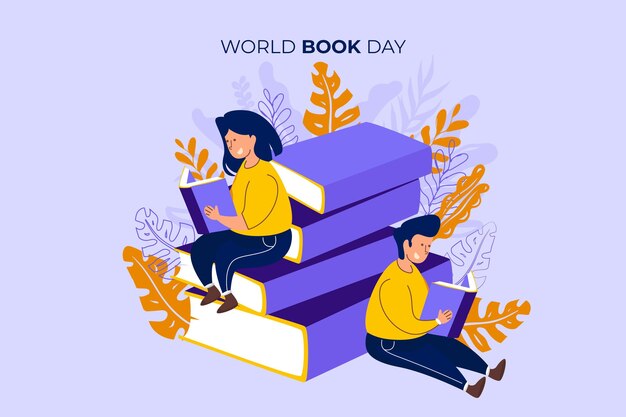 Dibujado a mano ilustración del día mundial del libro