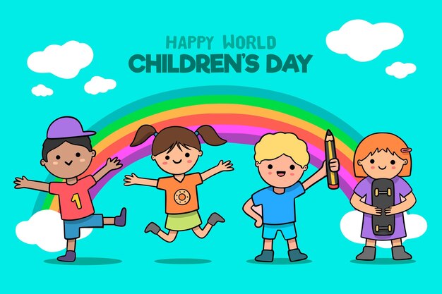 Dibujado a mano ilustración del día mundial del niño