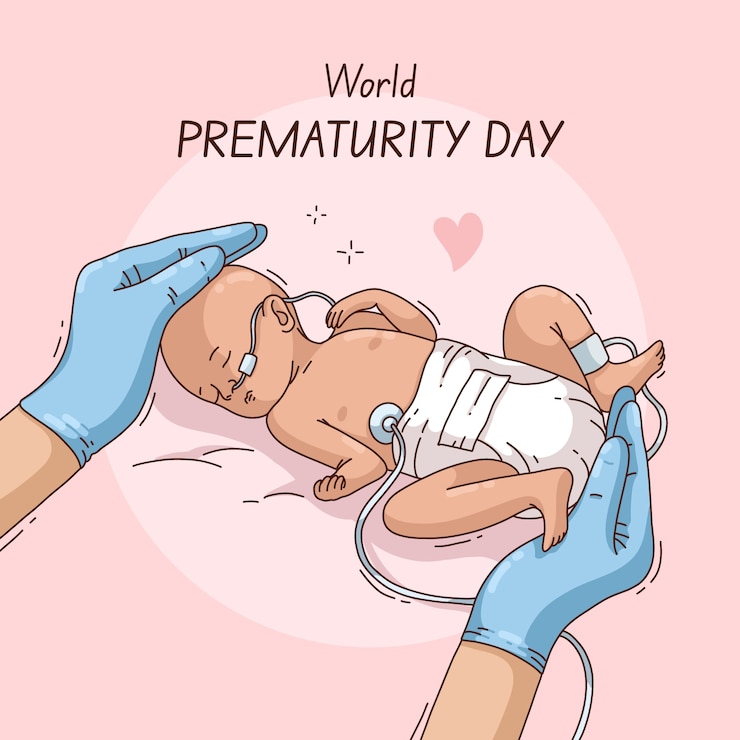 Vector gratuito dibujado a mano ilustración del día mundial de la prematuridad