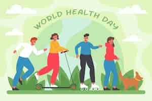 Vector gratuito dibujado a mano ilustración del día mundial de la salud