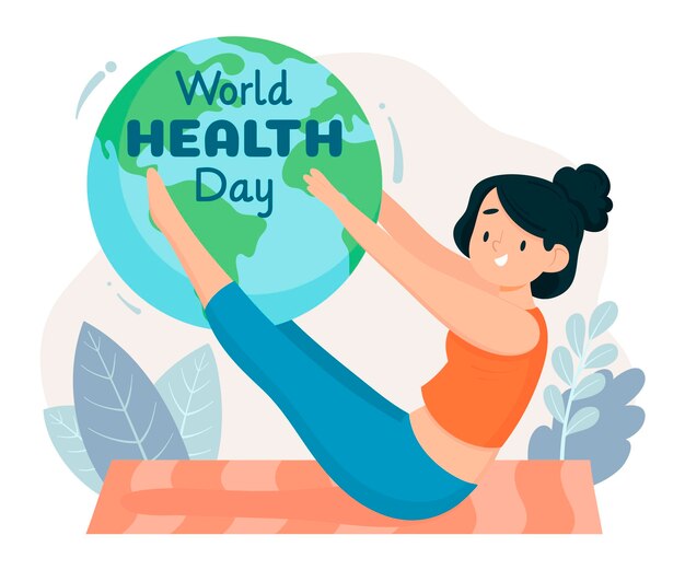 Dibujado a mano ilustración del día mundial de la salud