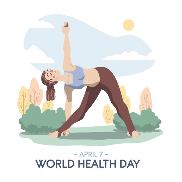 Dibujado a mano ilustración del día mundial de la salud