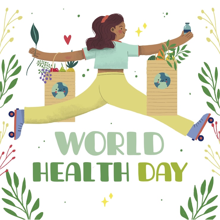 Vector gratuito dibujado a mano ilustración del día mundial de la salud