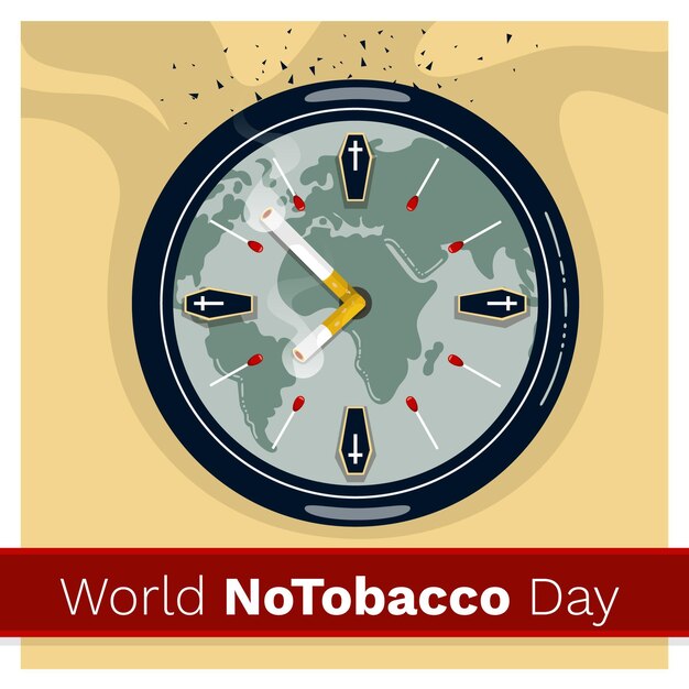 Dibujado a mano ilustración del día mundial sin tabaco