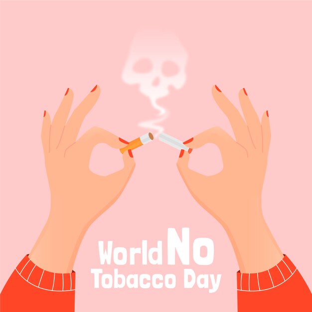 Dibujado a mano ilustración del día mundial sin tabaco