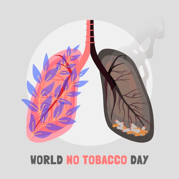 Dibujado a mano ilustración del día mundial sin tabaco