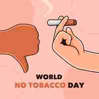 Vector gratuito dibujado a mano ilustración del día mundial sin tabaco