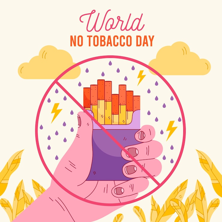 Vector gratuito dibujado a mano ilustración del día mundial sin tabaco