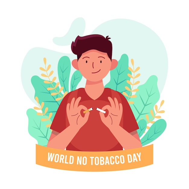 Dibujado a mano ilustración del día mundial sin tabaco