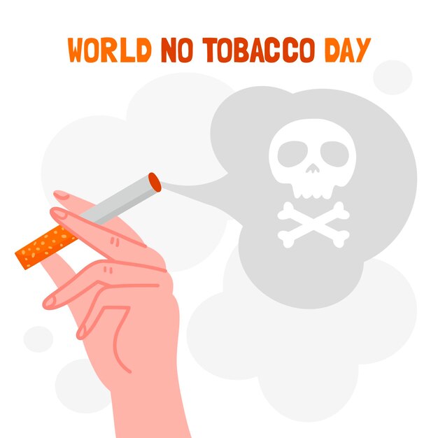 Dibujado a mano ilustración del día mundial sin tabaco