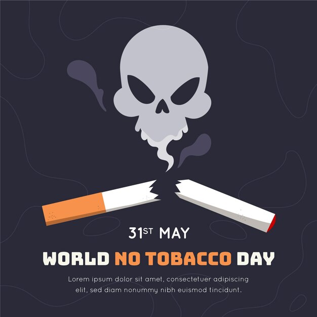 Dibujado a mano ilustración del día mundial sin tabaco