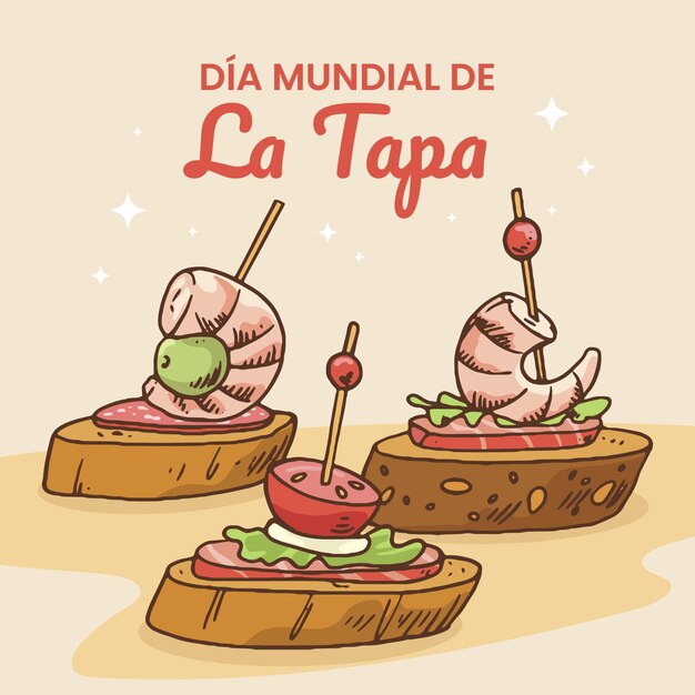 Dibujado a mano ilustración día mundial de la tapa