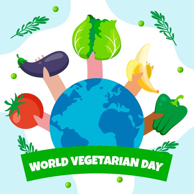 Dibujado a mano ilustración del día mundial del vegetariano