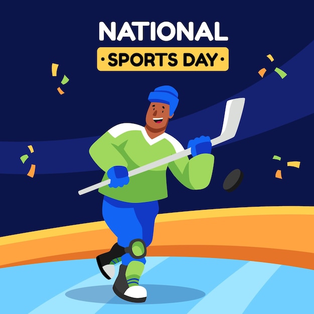 Vector gratuito dibujado a mano ilustración del día nacional del deporte