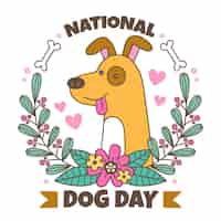 Vector gratuito dibujado a mano ilustración del día nacional del perro