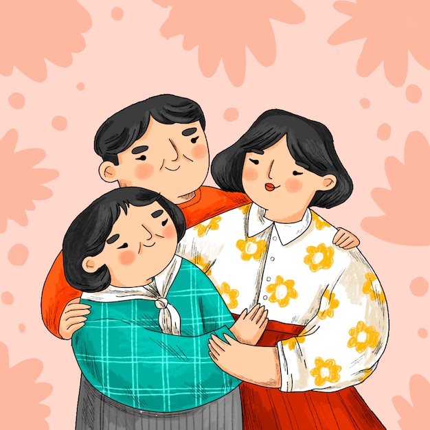 Dibujado a mano ilustración del día de los padres coreanos