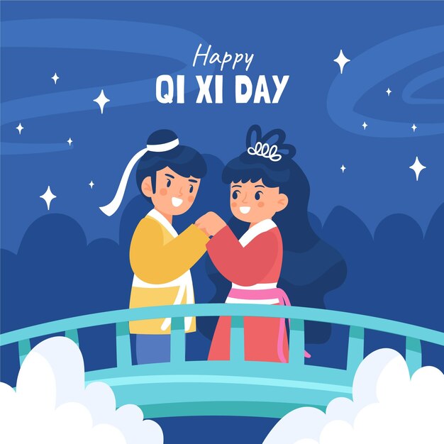Dibujado a mano ilustración del día qi xi