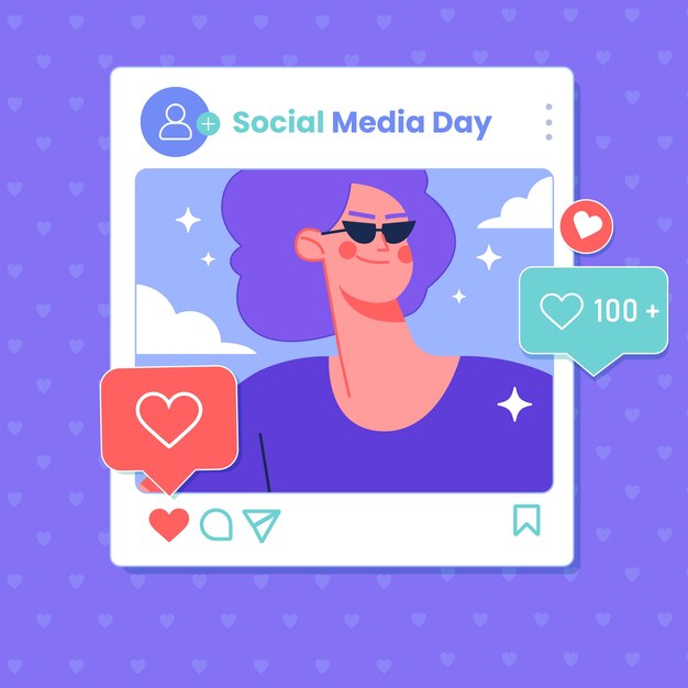 Dibujado a mano ilustración del día de las redes sociales