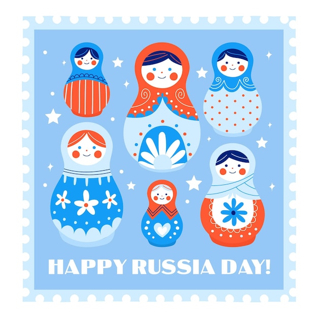 Dibujado a mano ilustración del día de rusia