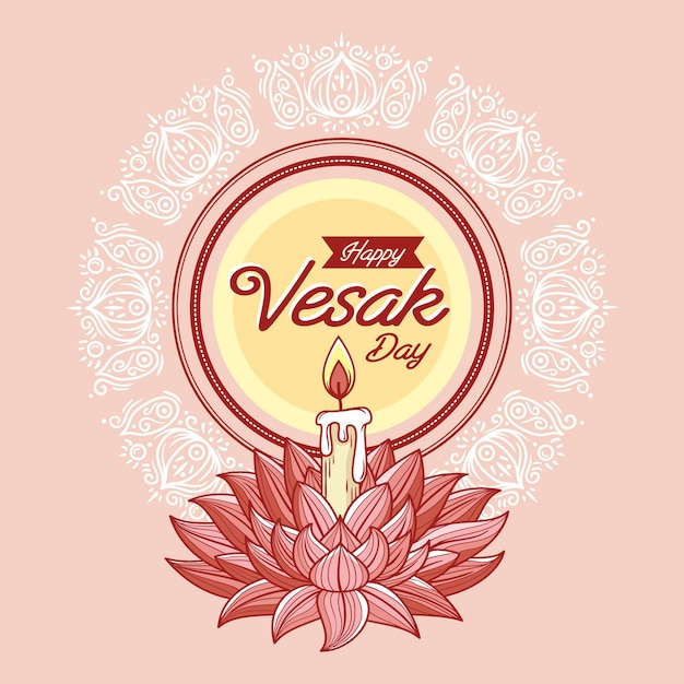 Vector gratuito dibujado a mano ilustración del día de vesak