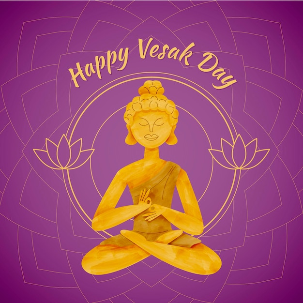 Vector gratuito dibujado a mano ilustración del día de vesak