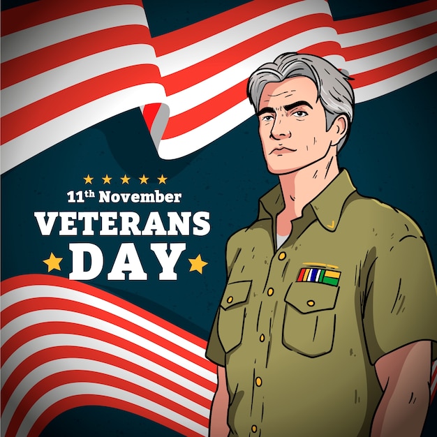 Dibujado a mano ilustración del día de los veteranos