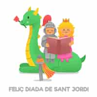 Vector gratuito dibujado a mano ilustración diada de sant jordi