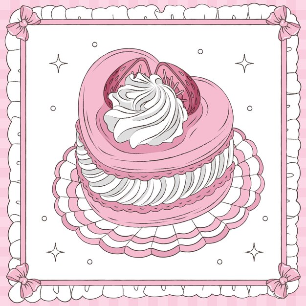 Dibujado a mano ilustración de dibujo de macarrones