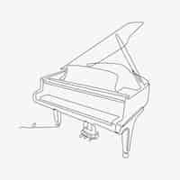 Vector gratuito dibujado a mano ilustración de dibujo de piano