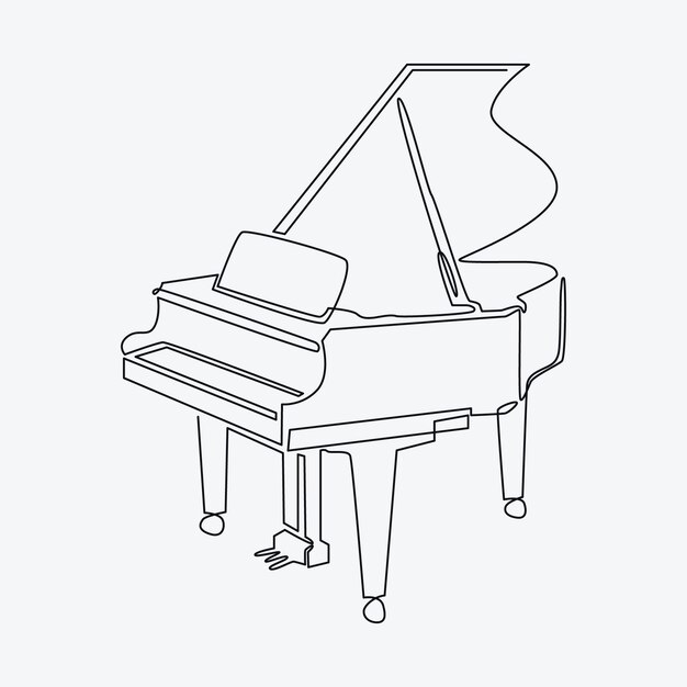 Dibujado a mano ilustración de dibujo de piano