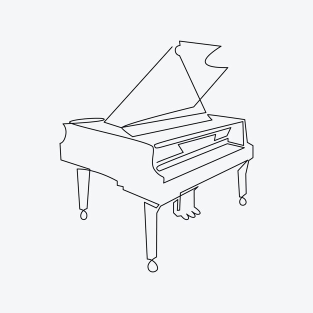 Dibujado a mano ilustración de dibujo de piano