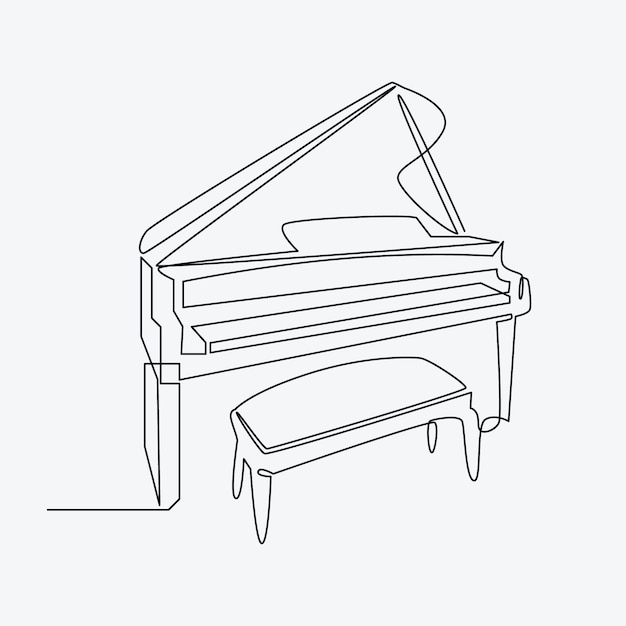 Dibujado a mano ilustración de dibujo de piano