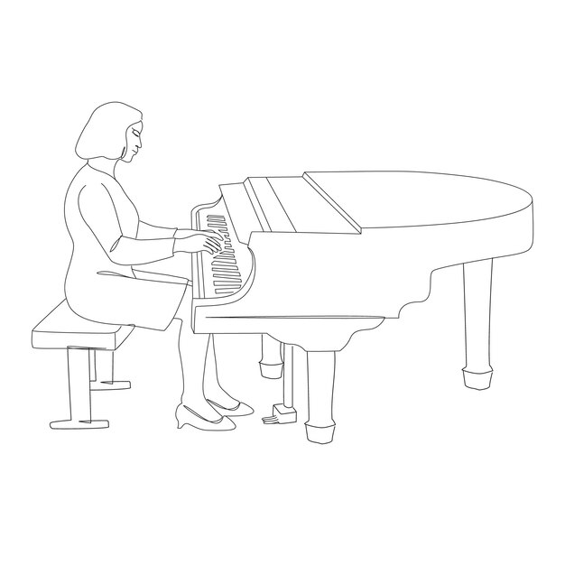 Dibujado a mano ilustración de dibujo de piano