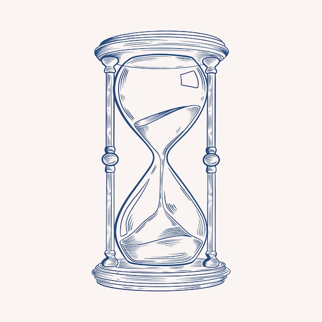 Dibujado a mano ilustración de dibujo de reloj de arena