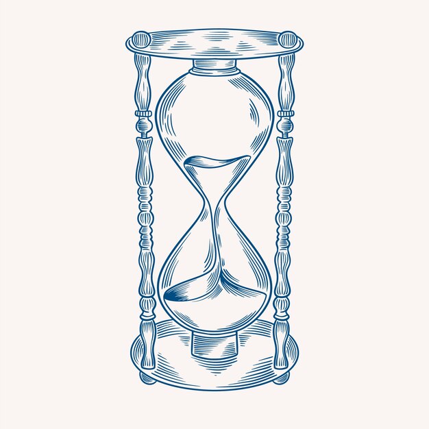 Dibujado a mano ilustración de dibujo de reloj de arena