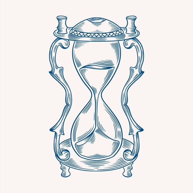 Dibujado a mano ilustración de dibujo de reloj de arena