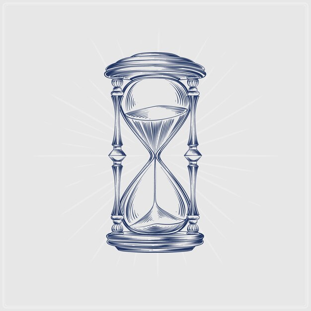 Dibujado a mano ilustración de dibujo de reloj de arena