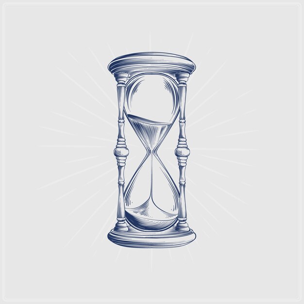 Dibujado a mano ilustración de dibujo de reloj de arena