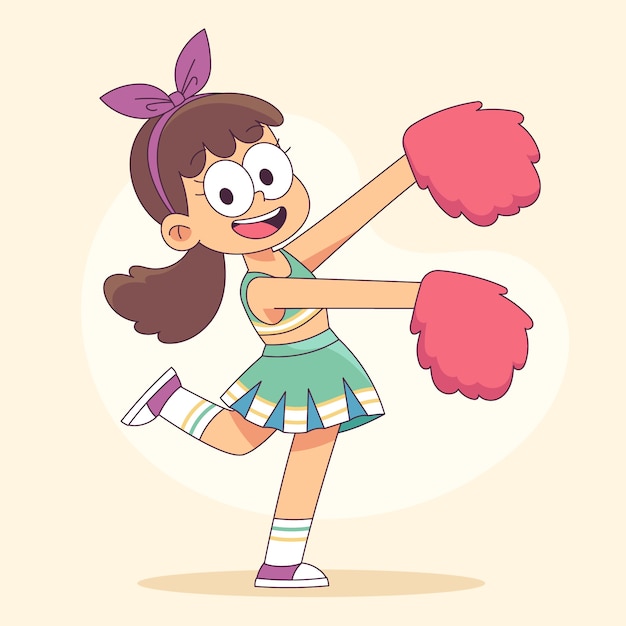 Dibujado a mano ilustración de dibujos animados de animadora