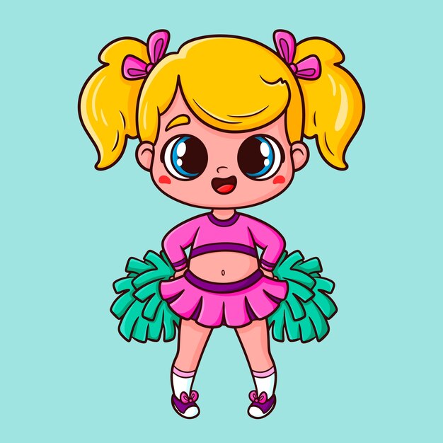 Dibujado a mano ilustración de dibujos animados de animadora