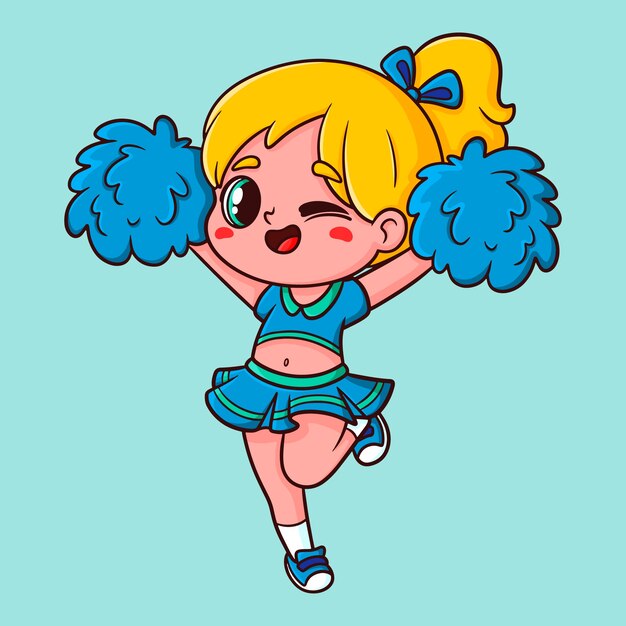 Dibujado a mano ilustración de dibujos animados de animadora