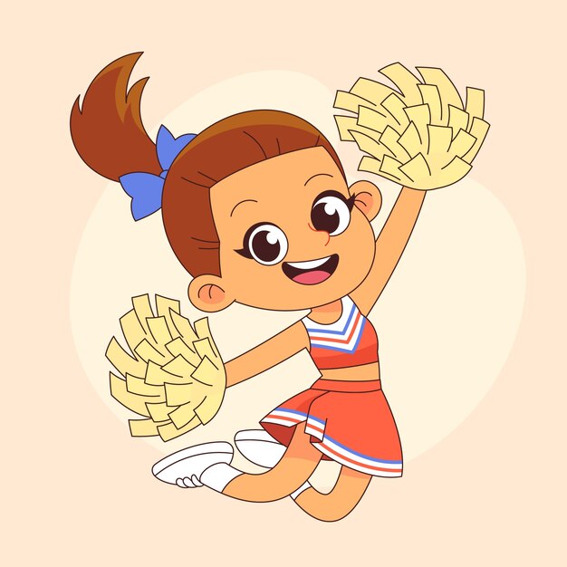 Dibujado a mano ilustración de dibujos animados de animadora